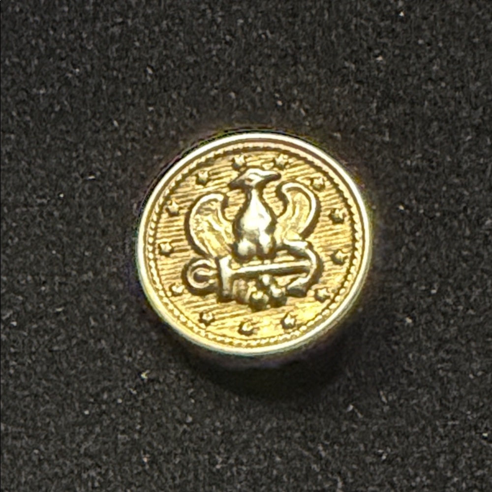 Vintage or Antique US Navy Button with Eagle Clutching Anchor Design